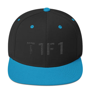 T1F1 Text Logo Snapback (Black Thread)