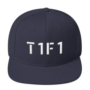T1F1 Text Logo Snapback (White Thread)
