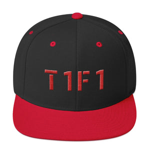T1F1 Text Logo Snapback (Red Thread)