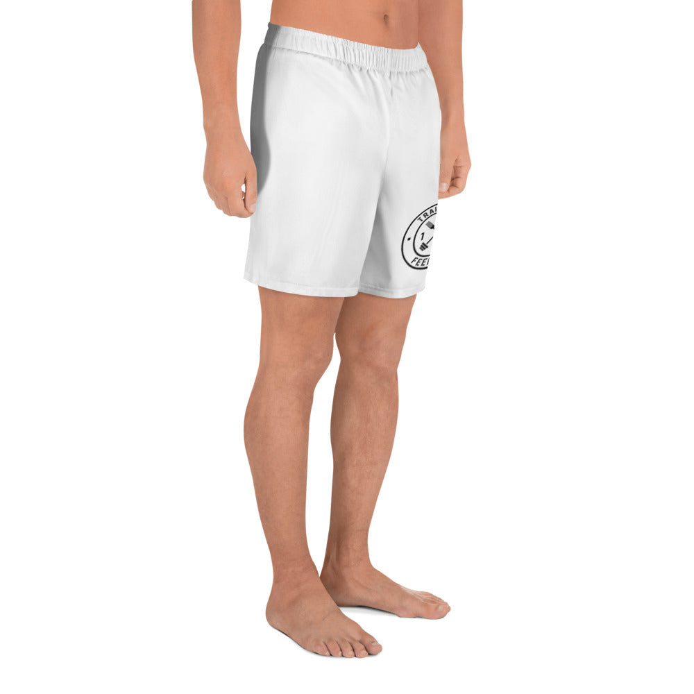 T1F1 Logo Men's Athletic Shorts (WHT/BLK)